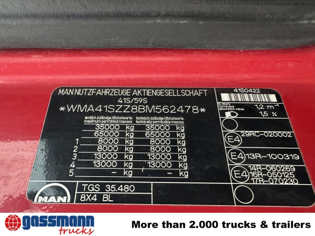 MAN TGS 35.400 8x4 BL, Schub-Knick bis 6,5m - Camião polibenne: foto 5 MAN TGS 35.400 8x4 BL, Schub-Knick bis 6,5m - Camião polibenne: foto 5