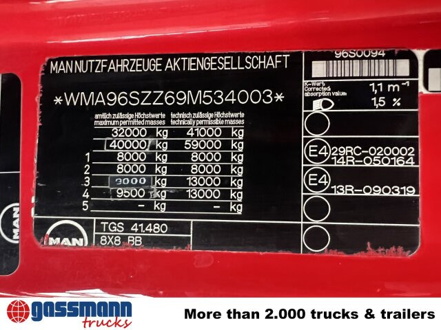 MAN TGS 41.480 8X8 BB, Motorabtrieb - Camião polibenne: foto 5 MAN TGS 41.480 8X8 BB, Motorabtrieb - Camião polibenne: foto 5