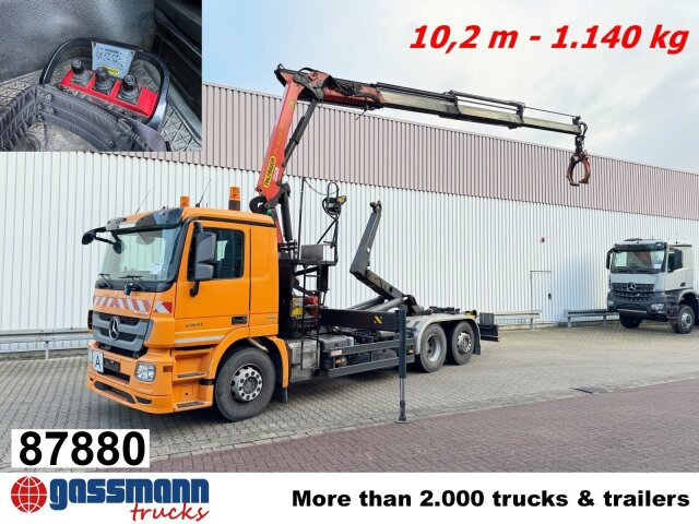 Mercedes-Benz Actros 2541 L 6x2, Lenkachse, Meiller RK 20.65, - Camião polibenne, Camião grua: foto 1 Mercedes-Benz Actros 2541 L 6x2, Lenkachse, Meiller RK 20.65, - Camião polibenne, Camião grua: foto 1
