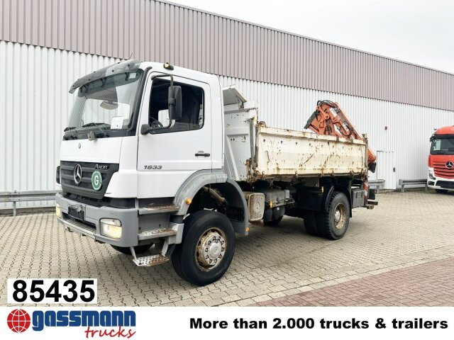 Mercedes-Benz Axor 1833 AK 4x4 mit Heckkran Atlas 105.2-A2L - Camião basculante, Camião grua: foto 1 Mercedes-Benz Axor 1833 AK 4x4 mit Heckkran Atlas 105.2-A2L - Camião basculante, Camião grua: foto 1