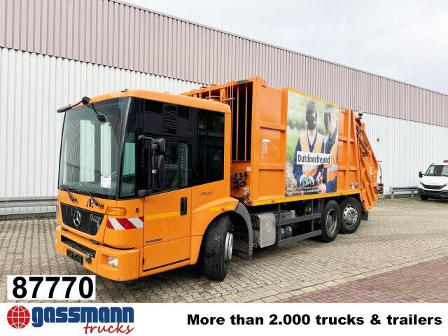 Mercedes-Benz Econic 2633 LL 6x2/4 NLA, EEV, Lenkachse, Haller - Caminhão de lixo: foto 1 Mercedes-Benz Econic 2633 LL 6x2/4 NLA, EEV, Lenkachse, Haller - Caminhão de lixo: foto 1