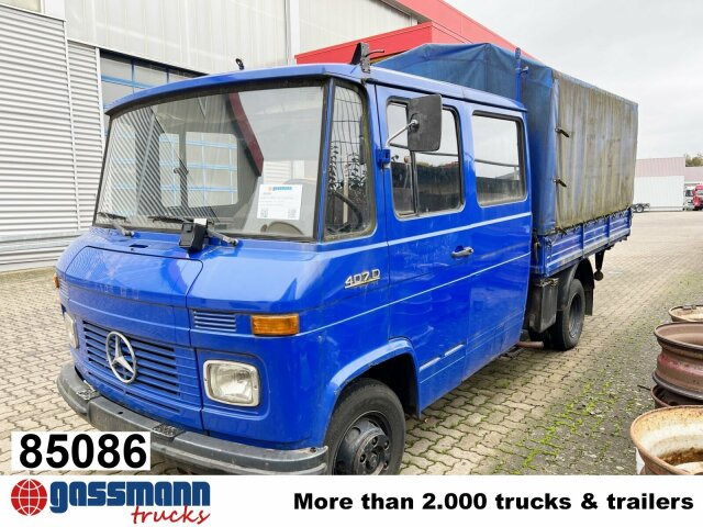 Mercedes-Benz L 407 D 4x2 Doka, Ex-THW - Camião de caixa aberta/ Plataforma: foto 1 Mercedes-Benz L 407 D 4x2 Doka, Ex-THW - Camião de caixa aberta/ Plataforma: foto 1