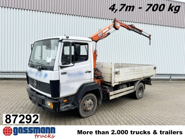 Mercedes-Benz LK 814 4x2, 6-Zylinder, Kran Tirre Euro 35 - Camião de caixa aberta/ Plataforma, Camião grua: foto 1 Mercedes-Benz LK 814 4x2, 6-Zylinder, Kran Tirre Euro 35 - Camião de caixa aberta/ Plataforma, Camião grua: foto 1