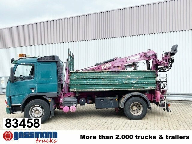 Volvo FM12-420 4x2 mit Heckkran Jonsered 1090, - Camião basculante, Camião grua: foto 1 Volvo FM12-420 4x2 mit Heckkran Jonsered 1090, - Camião basculante, Camião grua: foto 1