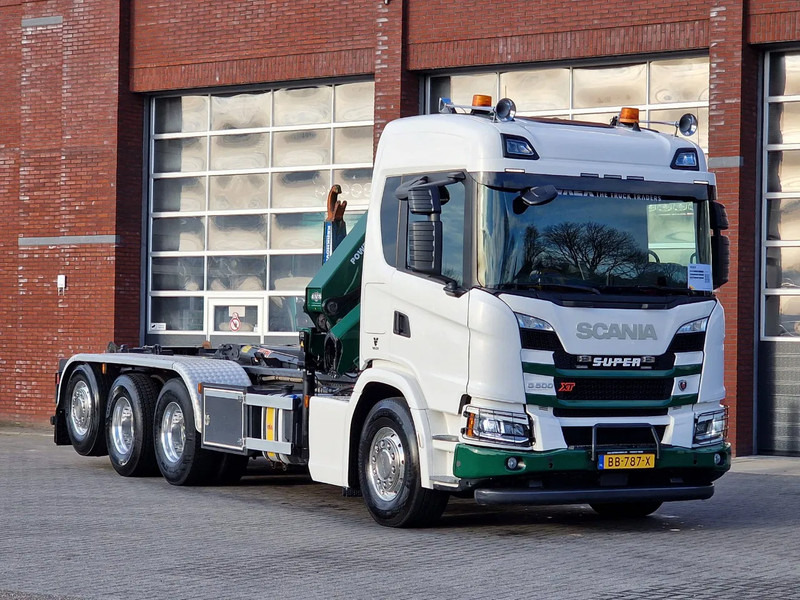 Scania G500 XT 8x4*4 - HMF 2820K Crane - AJK 20T Hooklift - Retarder - Full air - Like new - Camião polibenne, Camião grua: foto 3 Scania G500 XT 8x4*4 - HMF 2820K Crane - AJK 20T Hooklift - Retarder - Full air - Like new - Camião polibenne, Camião grua: foto 3