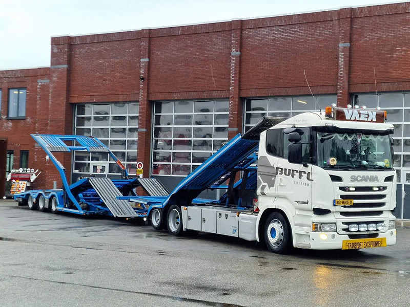 Scania R450 6x2 Trucktransporter GS Meppel + Trailer 2008 - Perfect condition - Retarder - Camião transporte de veículos: foto 1 Scania R450 6x2 Trucktransporter GS Meppel + Trailer 2008 - Perfect condition - Retarder - Camião transporte de veículos: foto 1