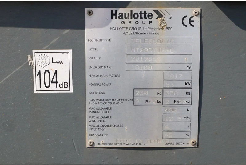 Locação financeira de Haulotte HT28 RTJ PRO | 28 METER | GOOD CONDITION Haulotte HT28 RTJ PRO | 28 METER | GOOD CONDITION: foto 17