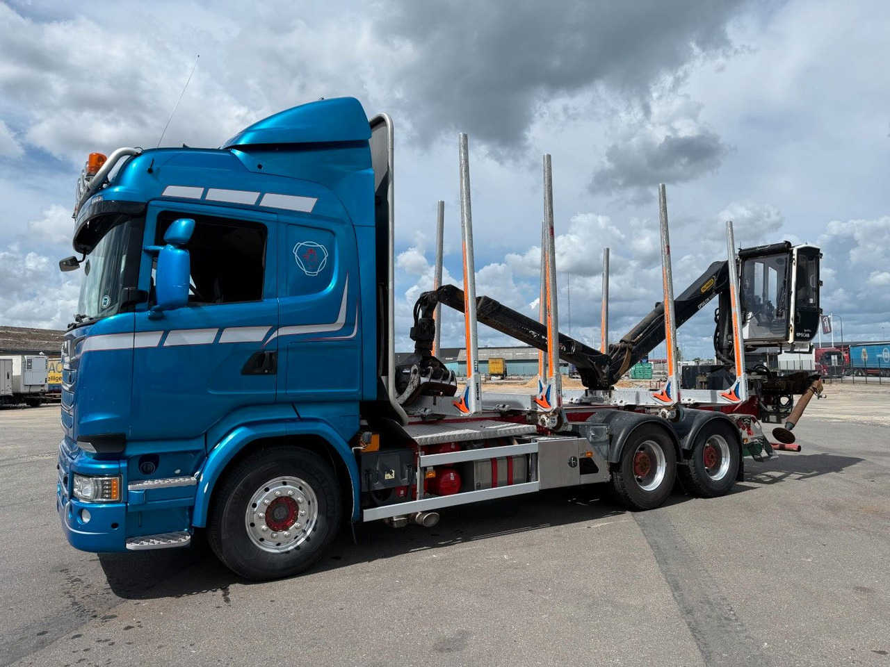 Scania R730 V8 6x4 Palfinger Epsilon M12L80 / Holz Wood - Camião de transporte de madeira, Camião grua: foto 1 Scania R730 V8 6x4 Palfinger Epsilon M12L80 / Holz Wood - Camião de transporte de madeira, Camião grua: foto 1