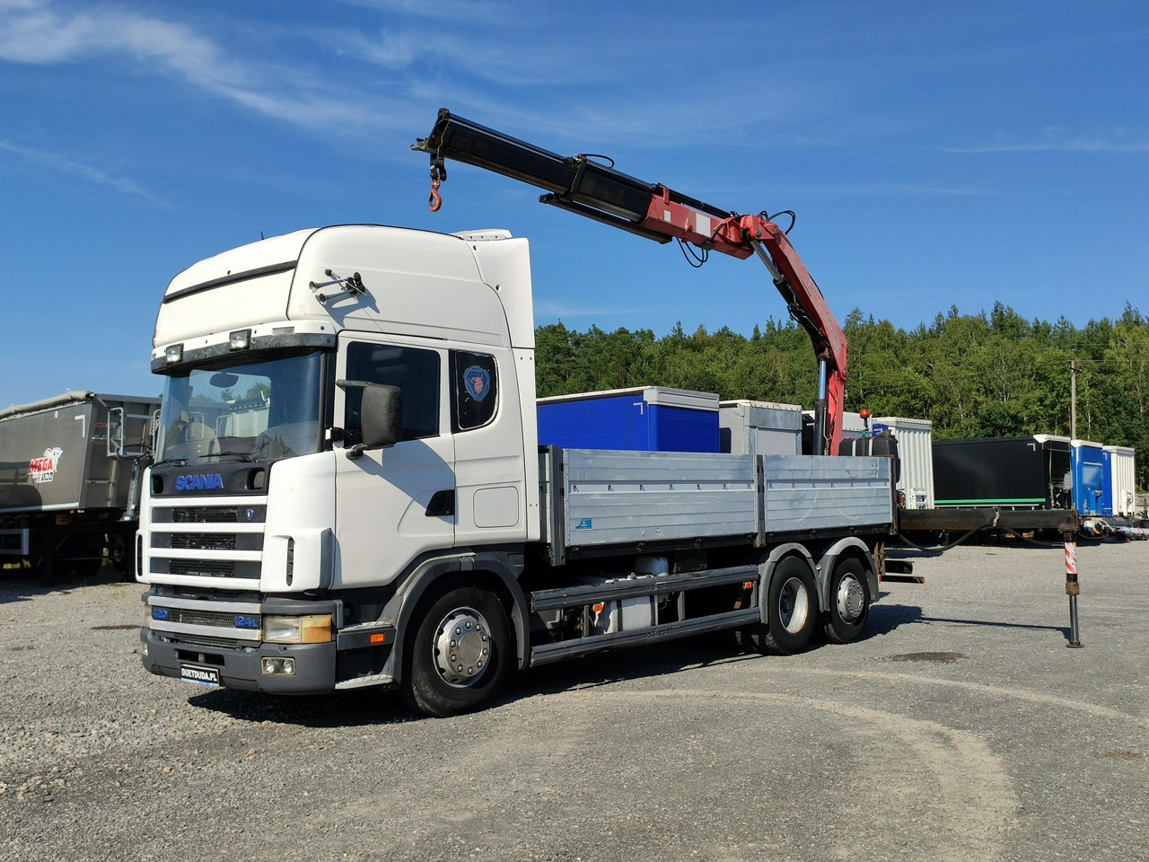 Scania 124L 420 6x2 Retarder HDS FASSI F170 Budowlanka - Camião de caixa aberta/ Plataforma, Camião grua: foto 1 Scania 124L 420 6x2 Retarder HDS FASSI F170 Budowlanka - Camião de caixa aberta/ Plataforma, Camião grua: foto 1