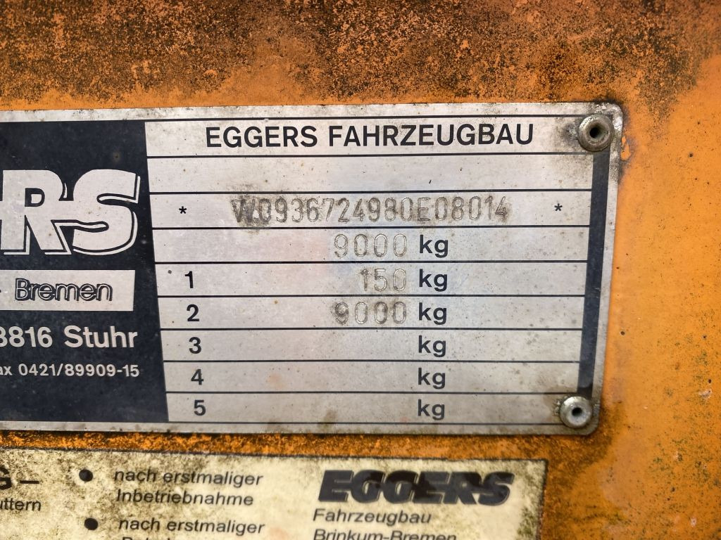 Eggers ZX 9E Anhänger für Ballastgewichte | BPW - Reboque plataforma/ Caixa aberta: foto 3 Eggers ZX 9E Anhänger für Ballastgewichte | BPW - Reboque plataforma/ Caixa aberta: foto 3