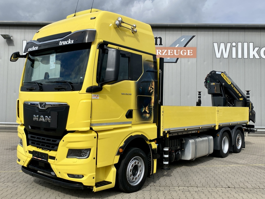 MAN TGX 26.510 6x2-4 LL / Palfinger PK 34002-SHE - Camião de caixa aberta/ Plataforma, Camião grua: foto 1 MAN TGX 26.510 6x2-4 LL / Palfinger PK 34002-SHE - Camião de caixa aberta/ Plataforma, Camião grua: foto 1