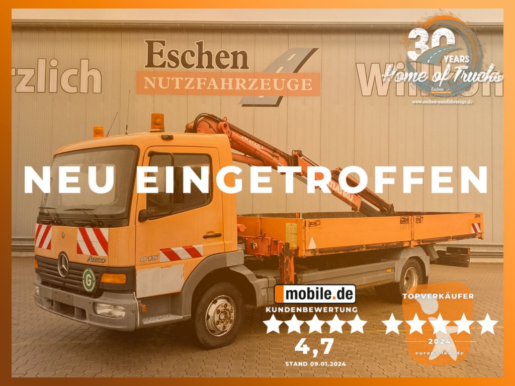 Mercedes-Benz 815 / Atlas-Faltkran - Camião de caixa aberta/ Plataforma, Camião grua: foto 1 Mercedes-Benz 815 / Atlas-Faltkran - Camião de caixa aberta/ Plataforma, Camião grua: foto 1