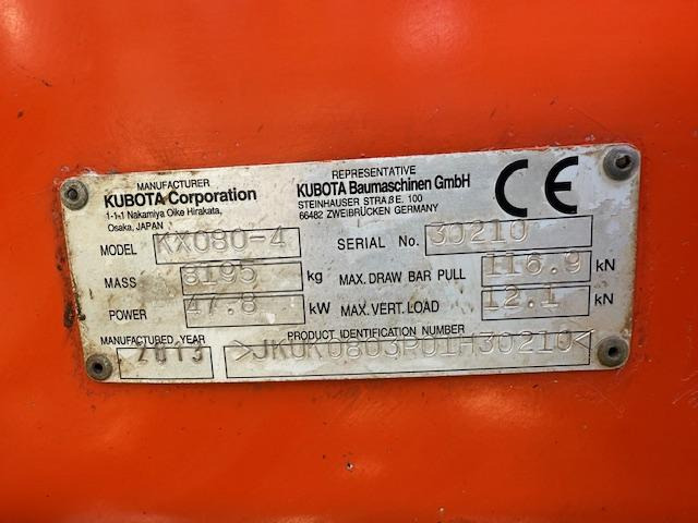 Kubota KX 080-4 mit Powertilt - Mini escavadeira: foto 5 Kubota KX 080-4 mit Powertilt - Mini escavadeira: foto 5
