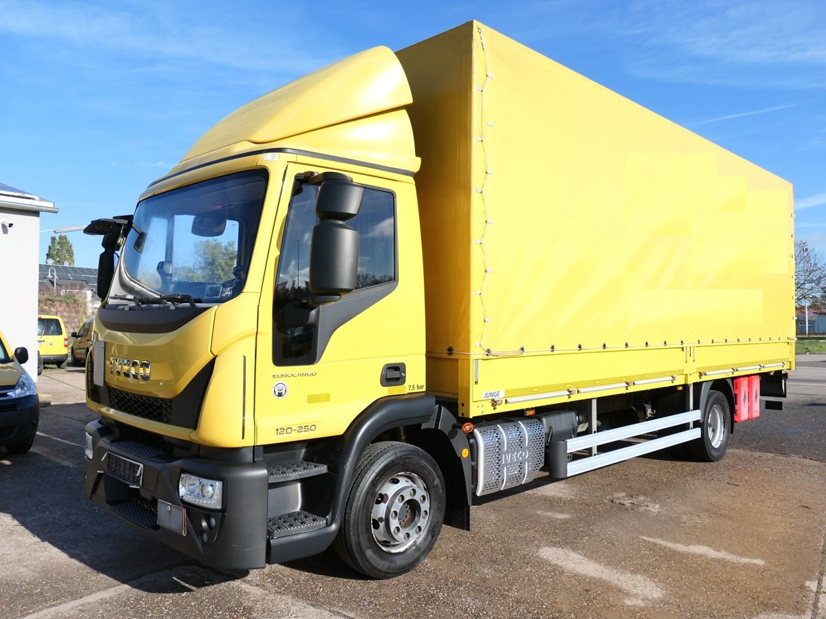 IVECO EuroCargo ML 120 E 25 EURO-6 AHK LBW 3-SITZER Co - Camião de lona: foto 1 IVECO EuroCargo ML 120 E 25 EURO-6 AHK LBW 3-SITZER Co - Camião de lona: foto 1