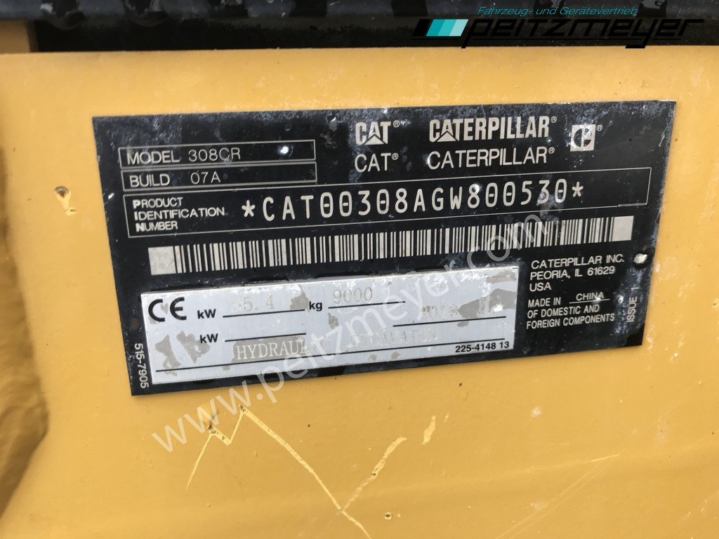 Mini escavadeira CAT Kurzheckbagger 308-07 ECR Powertilt: foto 22