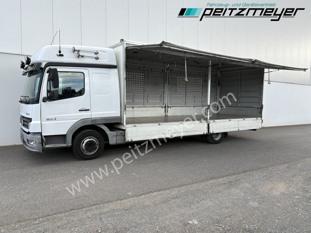 MERCEDES-BENZ Atego 823 L Geflügelpritsche L - Fahrerhaus, Klima, 2 x AHK - Camião furgão: foto 1 MERCEDES-BENZ Atego 823 L Geflügelpritsche L - Fahrerhaus, Klima, 2 x AHK - Camião furgão: foto 1