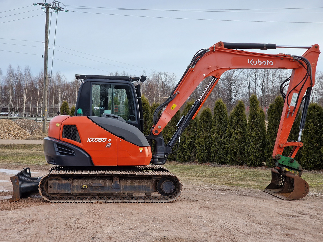 Mini escavadeira KUBOTA KX080-4. Metal tracks.: foto 6