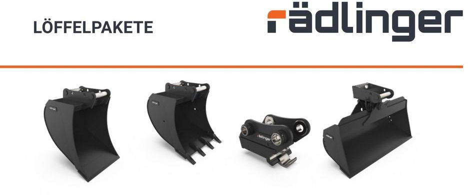 Rädlinger Löffelpaket 2,6 - 3,5 to mit MS 03 Schnellwechsler Cat - Balde escavadora: foto 1 Rädlinger Löffelpaket 2,6 - 3,5 to mit MS 03 Schnellwechsler Cat - Balde escavadora: foto 1