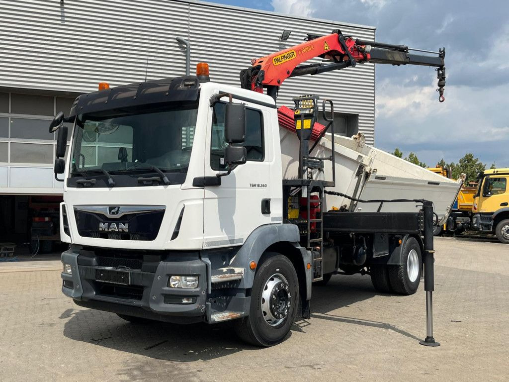 MAN TG-M 18.340 4x2 2-Achs Kipper Kran Palf. PK 130 - Camião basculante, Camião grua: foto 1 MAN TG-M 18.340 4x2 2-Achs Kipper Kran Palf. PK 130 - Camião basculante, Camião grua: foto 1