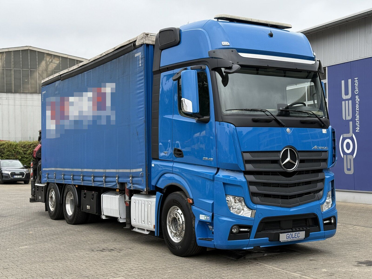 Mercedes-Benz Actros 6x2 Pritsche Kran Palfinger PK34002 + JIB - Camião de caixa aberta/ Plataforma, Camião grua: foto 1 Mercedes-Benz Actros 6x2 Pritsche Kran Palfinger PK34002 + JIB - Camião de caixa aberta/ Plataforma, Camião grua: foto 1