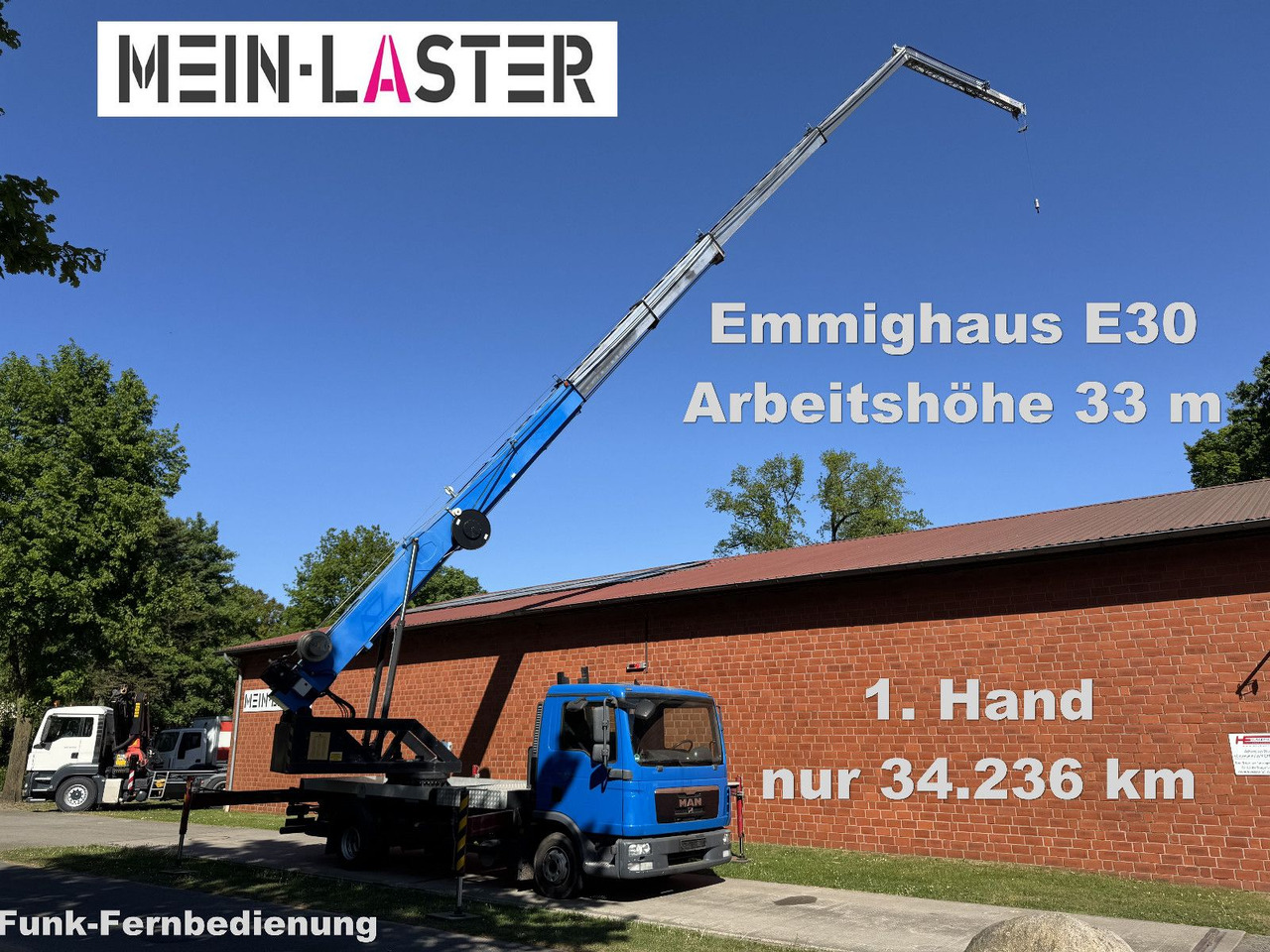 MAN 8.180 Emminghaus kein Böcker Klaas 33 Meter FB - Camião grua: foto 1 MAN 8.180 Emminghaus kein Böcker Klaas 33 Meter FB - Camião grua: foto 1