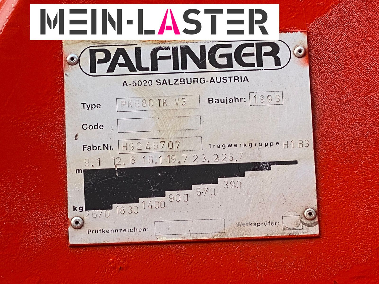 Mercedes-Benz Palfinger PK 680 TK 26,7 m-max.2.410 kg -Funk FB - Camião grua: foto 5 Mercedes-Benz Palfinger PK 680 TK 26,7 m-max.2.410 kg -Funk FB - Camião grua: foto 5