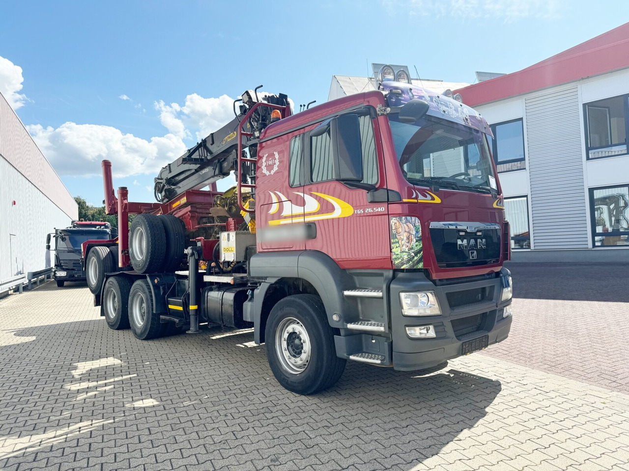 Camião de transporte de madeira, Camião grua MAN TGS 26.540 6X4 BL TGS 26.540 6X4 BL, Intarder, Kran Epsilon S260L82, Langholz: foto 9