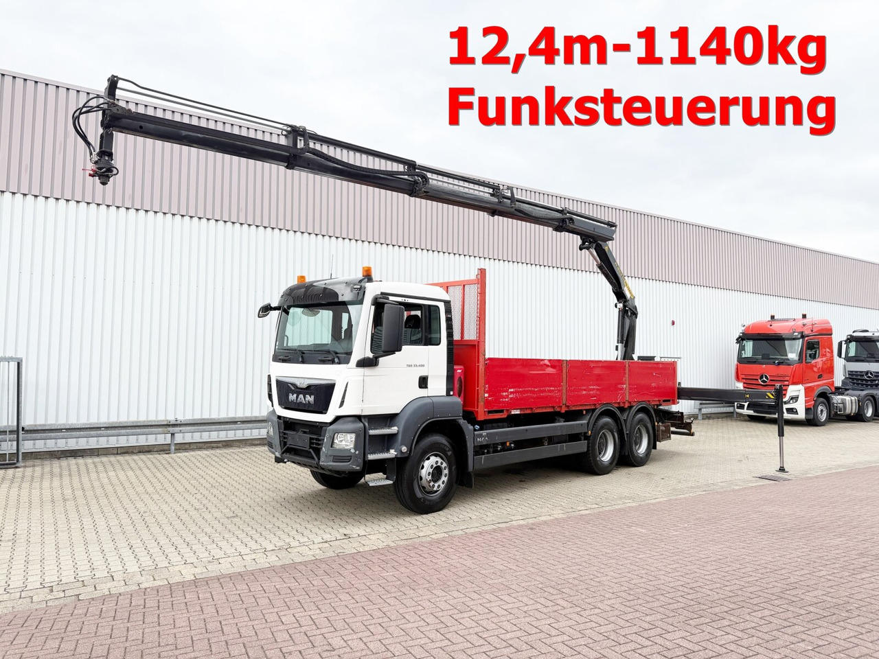 MAN TGS 33.400 6x4 BB TGS 33.400 6x4 BB, Navi, Heckkran PK18002-EH C, Funk - Camião grua, Camião de caixa aberta/ Plataforma: foto 1 MAN TGS 33.400 6x4 BB TGS 33.400 6x4 BB, Navi, Heckkran PK18002-EH C, Funk - Camião grua, Camião de caixa aberta/ Plataforma: foto 1