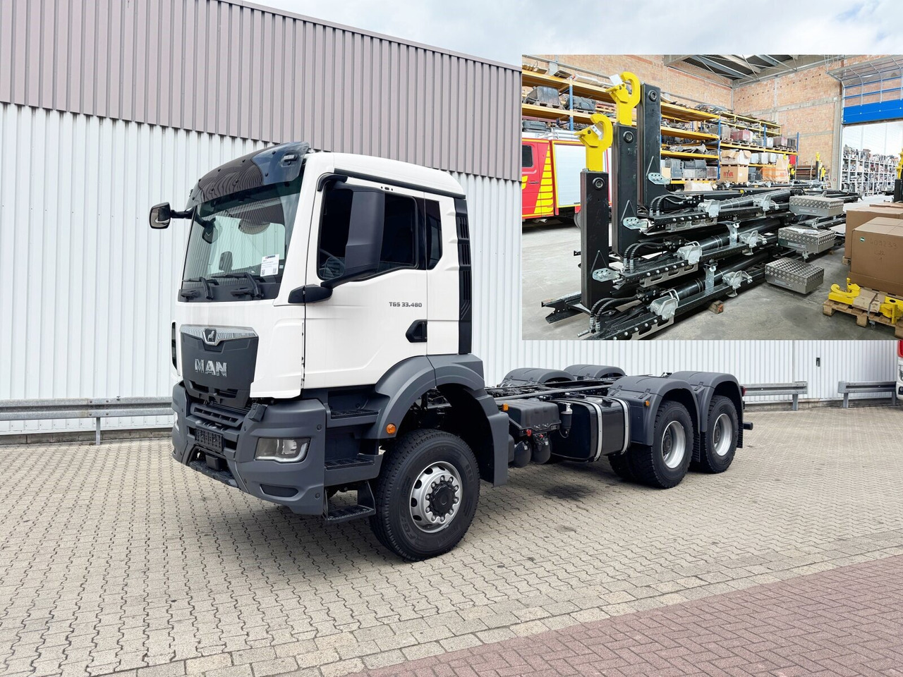 MAN TGS 33.480 6x6 BB CH TGS 33.480 6x6 BB CH, Hohe Bauart, Nebenantrieb - Camião polibenne: foto 1 MAN TGS 33.480 6x6 BB CH TGS 33.480 6x6 BB CH, Hohe Bauart, Nebenantrieb - Camião polibenne: foto 1