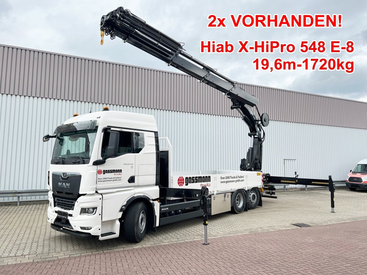 MAN TGX 26.510 6x2-4 LL CH TGX 26.510 6x2-4 LL, Kran Hiab X-HiPro 548 E-8, Lenk-/Liftachse, TwistLock 20Fuß, Funk, Retarder - Camião grua, Camião de caixa aberta/ Plataforma: foto 1 MAN TGX 26.510 6x2-4 LL CH TGX 26.510 6x2-4 LL, Kran Hiab X-HiPro 548 E-8, Lenk-/Liftachse, TwistLock 20Fuß, Funk, Retarder - Camião grua, Camião de caixa aberta/ Plataforma: foto 1