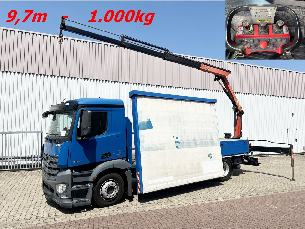 Mercedes-Benz Antos 1836 L 4x2 Antos 1836 L 4x2, Glastransporter, Heckkran Palfinger Pk 12002-EH, Funk - Camião grua: foto 1 Mercedes-Benz Antos 1836 L 4x2 Antos 1836 L 4x2, Glastransporter, Heckkran Palfinger Pk 12002-EH, Funk - Camião grua: foto 1