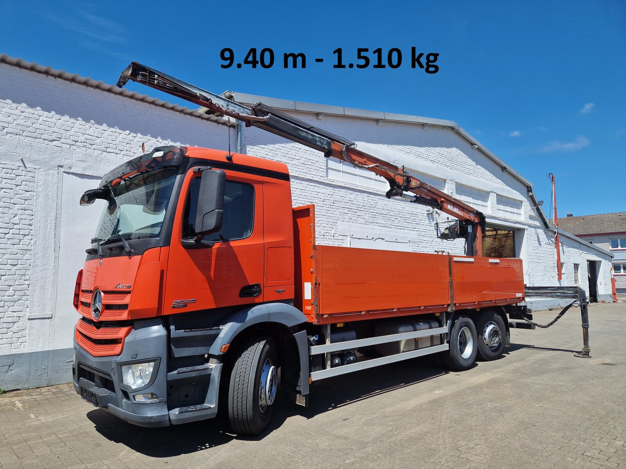 Mercedes-Benz Arocs 2545 L/6x2/4 Arocs 2545 L/6x2/4, Atlas Kran, 145.2-A19 VB, 9,4m-1.51 to, Lenkachse, entlastbar, Retarder, Klima, - Camião grua, Camião de caixa aberta/ Plataforma: foto 1 Mercedes-Benz Arocs 2545 L/6x2/4 Arocs 2545 L/6x2/4, Atlas Kran, 145.2-A19 VB, 9,4m-1.51 to, Lenkachse, entlastbar, Retarder, Klima, - Camião grua, Camião de caixa aberta/ Plataforma: foto 1
