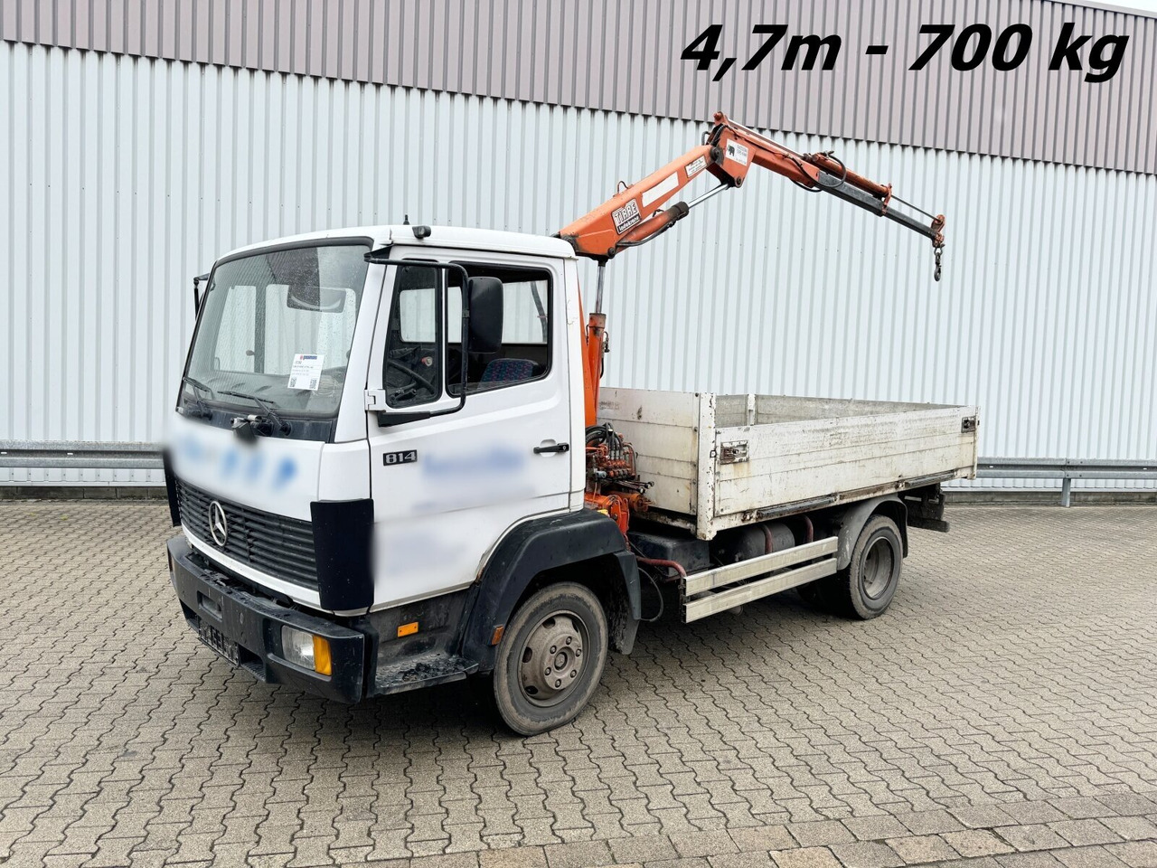 Mercedes-Benz LK 814 4x2 LK 814 4x2, 6-Zylinder, Kran Tirre Euro 35 - Camião grua, Camião de caixa aberta/ Plataforma: foto 1 Mercedes-Benz LK 814 4x2 LK 814 4x2, 6-Zylinder, Kran Tirre Euro 35 - Camião grua, Camião de caixa aberta/ Plataforma: foto 1