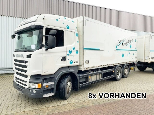 Scania R450 LB 6x2-4 R450 LB 6x2-4 Getränkekoffer, Retarder, Lift-/Lenkachse, Stapleraufnahme - Camião furgão: foto 1 Scania R450 LB 6x2-4 R450 LB 6x2-4 Getränkekoffer, Retarder, Lift-/Lenkachse, Stapleraufnahme - Camião furgão: foto 1