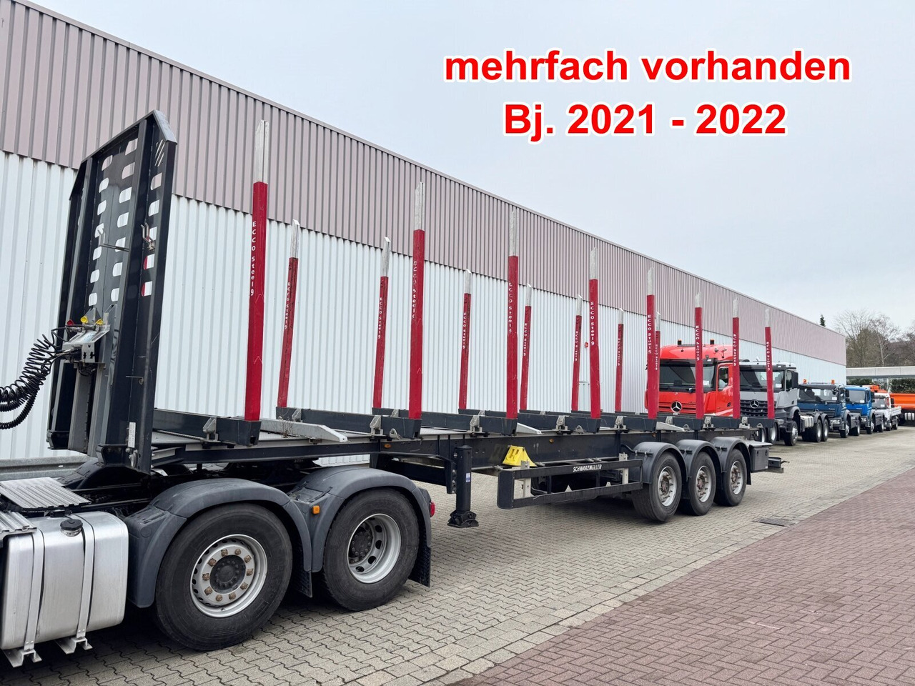 Schwarzmüller 3-Achs Holzauflieger 3-Achs Holzauflieger, Liftachse, MEHRFACH VORHANDEN! - Semi-reboque transporte de madeira: foto 1 Schwarzmüller 3-Achs Holzauflieger 3-Achs Holzauflieger, Liftachse, MEHRFACH VORHANDEN! - Semi-reboque transporte de madeira: foto 1