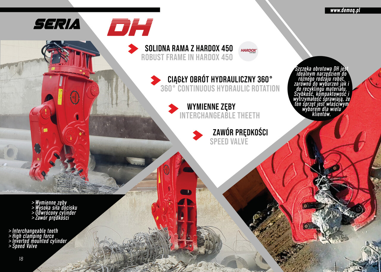 DEMOQ DH16 Hydraulic Rotating Pulveriser Crusher 1750 KG - Tesoura de demolição para Escavadeira: foto 4 DEMOQ DH16 Hydraulic Rotating Pulveriser Crusher 1750 KG - Tesoura de demolição para Escavadeira: foto 4