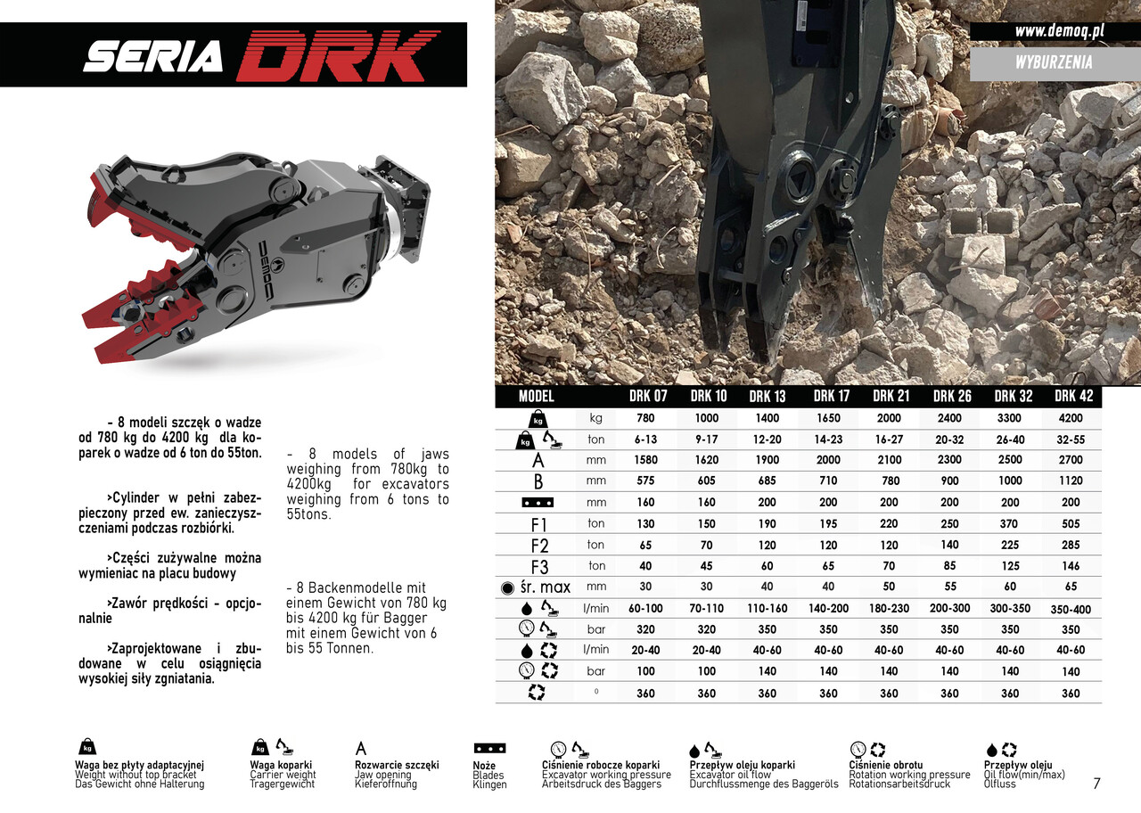DEMOQ DRK07 Hydraulic Rotating Pulveriser Crusher 780 KG - Tesoura de demolição para Escavadeira: foto 3 DEMOQ DRK07 Hydraulic Rotating Pulveriser Crusher 780 KG - Tesoura de demolição para Escavadeira: foto 3
