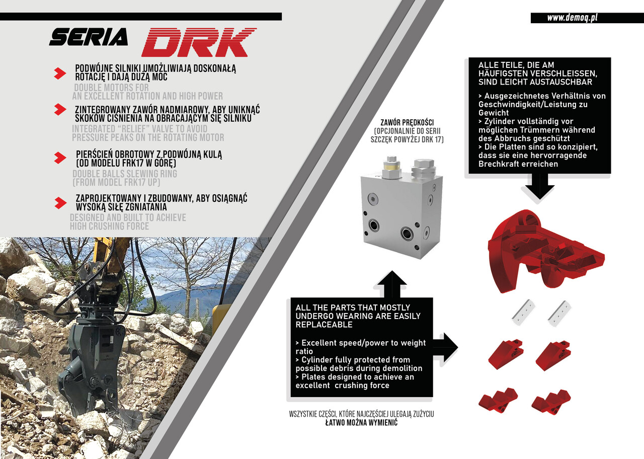 DEMOQ DRK17 Hydraulic Rotating Pulveriser Crusher 1650 KG - Tesoura de demolição para Escavadeira: foto 3 DEMOQ DRK17 Hydraulic Rotating Pulveriser Crusher 1650 KG - Tesoura de demolição para Escavadeira: foto 3
