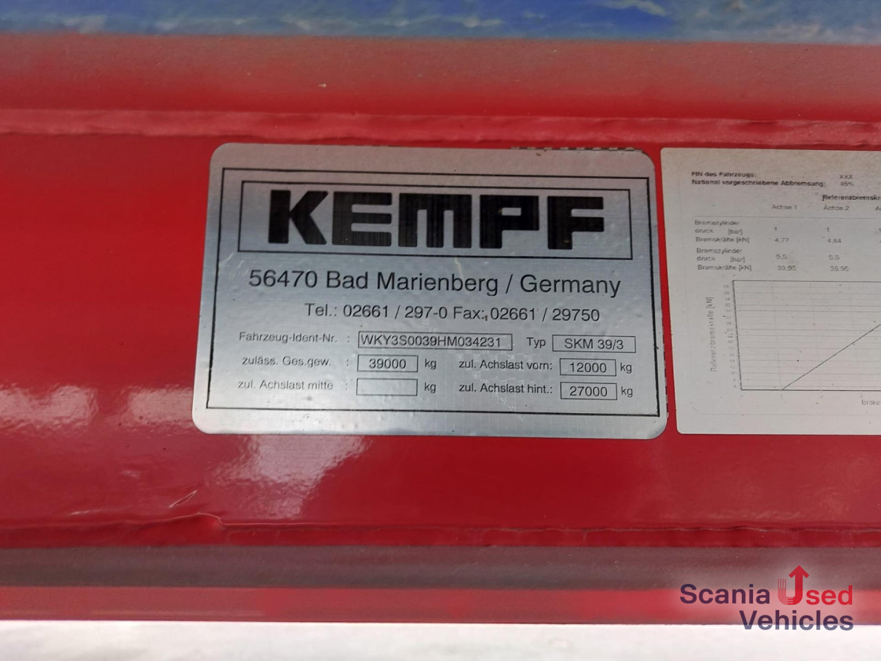 KEMPF SKM 3/S/ 39 A 10 Kastenmulde - Semi-reboque basculante: foto 5 KEMPF SKM 3/S/ 39 A 10 Kastenmulde - Semi-reboque basculante: foto 5