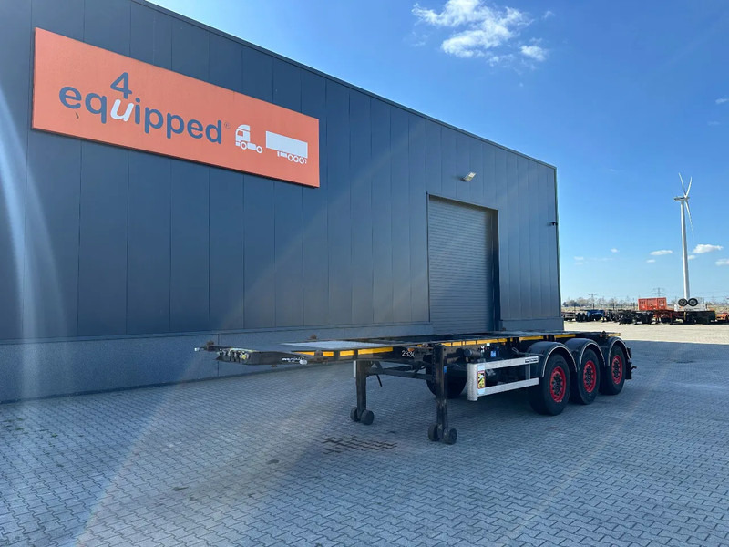 Burg 20FT ADR (EX/II, EX/III, FL, AT), Leergewicht: 3.690kg, SAF INTRADISC, 2x liftaxle, ALCOA, NL-Chassis, APK/ADR: 08-2025 - Semi-reboque transportador de contêineres/ Caixa móvel: foto 1 Burg 20FT ADR (EX/II, EX/III, FL, AT), Leergewicht: 3.690kg, SAF INTRADISC, 2x liftaxle, ALCOA, NL-Chassis, APK/ADR: 08-2025 - Semi-reboque transportador de contêineres/ Caixa móvel: foto 1