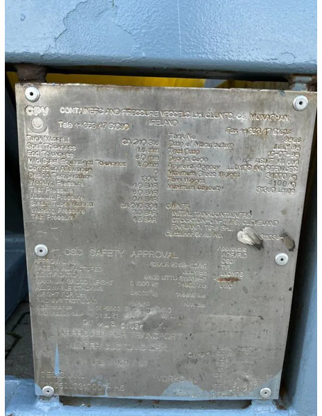 Depósito de armazenamento para transporte de produtos químicos CPV 31.360L, steam heating, UN PORTABLE, T11, 5Y+CSC insp.: 02/2026: foto 11