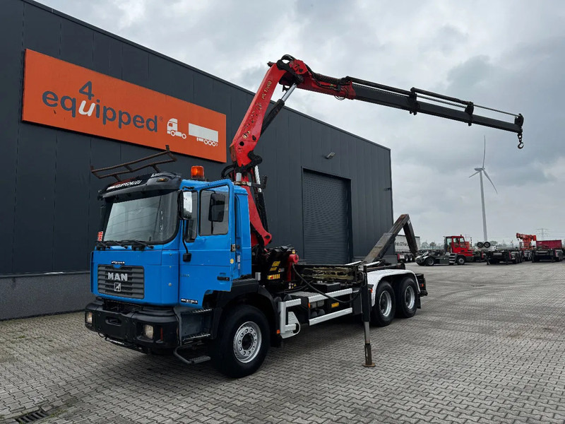 MAN FE 410A, 6x4, EURO 2, Palfinger PK17000 Crane + VDL HOOK, full spring, manual gearbox, MOT 9/2025 - Camião polibenne, Camião grua: foto 1 MAN FE 410A, 6x4, EURO 2, Palfinger PK17000 Crane + VDL HOOK, full spring, manual gearbox, MOT 9/2025 - Camião polibenne, Camião grua: foto 1