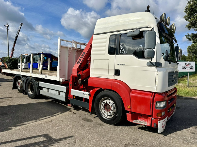 MAN TG 360 A 6x2 + KRAN ATLAS 100.1 A3 - PLATFORM 5m80 - E3 - LIFT-AXLE - FULL AIR SUSPENSION - ZF AS TRONIC - BE TRUCK - Camião de caixa aberta/ Plataforma, Camião grua: foto 1 MAN TG 360 A 6x2 + KRAN ATLAS 100.1 A3 - PLATFORM 5m80 - E3 - LIFT-AXLE - FULL AIR SUSPENSION - ZF AS TRONIC - BE TRUCK - Camião de caixa aberta/ Plataforma, Camião grua: foto 1