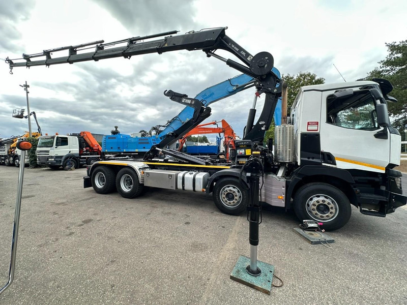Renault C460 8x4 HOOKLIFT + (19m!) CRANE HIAB 288 E-6 HIDUO - RADIO - 5/6 F - STEEL SPRING / HUB REDUCTION - BE TRUCK - Camião polibenne, Camião grua: foto 4 Renault C460 8x4 HOOKLIFT + (19m!) CRANE HIAB 288 E-6 HIDUO - RADIO - 5/6 F - STEEL SPRING / HUB REDUCTION - BE TRUCK - Camião polibenne, Camião grua: foto 4