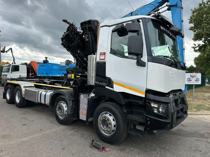 Renault C460 8x4 HOOKLIFT + (19m!) CRANE HIAB 288 E-6 HIDUO - RADIO - 5/6 F - STEEL SPRING / HUB REDUCTION - BE TRUCK - Camião polibenne, Camião grua: foto 2 Renault C460 8x4 HOOKLIFT + (19m!) CRANE HIAB 288 E-6 HIDUO - RADIO - 5/6 F - STEEL SPRING / HUB REDUCTION - BE TRUCK - Camião polibenne, Camião grua: foto 2