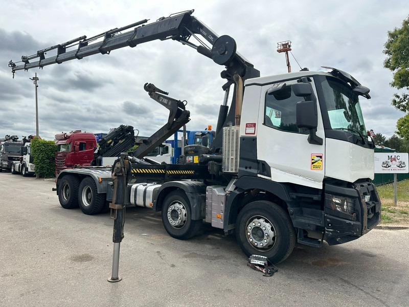 Renault C460 8x4 HOOKLIFT + CRANE HIAB 288 E-6 HIDUO - RADIO - 5/6 F - STEEL SPRING / HUB REDUCTION - Camião grua: foto 1 Renault C460 8x4 HOOKLIFT + CRANE HIAB 288 E-6 HIDUO - RADIO - 5/6 F - STEEL SPRING / HUB REDUCTION - Camião grua: foto 1