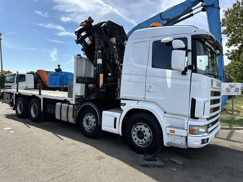 Scania 114C-380 8x4 + CRANE HIAB 700 E-5 - PLATFORM 6m80 + TWISTLOCKS - MANUAL - RETARDER - STEEL SPRING / BIG AXLE HUB REDUCTION - AP ACHSEN - Camião grua: foto 1 Scania 114C-380 8x4 + CRANE HIAB 700 E-5 - PLATFORM 6m80 + TWISTLOCKS - MANUAL - RETARDER - STEEL SPRING / BIG AXLE HUB REDUCTION - AP ACHSEN - Camião grua: foto 1