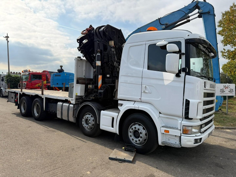 Scania 114C-380 8x4 PRITSCHE + KRAN HIAB 700 E-5 - PLATFORM 6m80 + TWISTLOCKS - MANUAL - RETARDER - STEEL SPRING / BIG AXLE HUB REDUCTION - AP ACHSEN - Camião de caixa aberta/ Plataforma, Camião grua: foto 2 Scania 114C-380 8x4 PRITSCHE + KRAN HIAB 700 E-5 - PLATFORM 6m80 + TWISTLOCKS - MANUAL - RETARDER - STEEL SPRING / BIG AXLE HUB REDUCTION - AP ACHSEN - Camião de caixa aberta/ Plataforma, Camião grua: foto 2