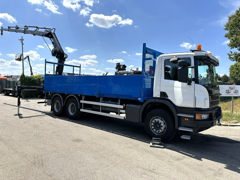 Scania P410 6x4 PRITSCHE + KRAN HIAB 166 ES-4 - RETARDER - ROTATOR - PLATFORM 6m80 - BIG AXLES HUB REDUCTION - STEEL SPRING - Camião de caixa aberta/ Plataforma, Camião grua: foto 3 Scania P410 6x4 PRITSCHE + KRAN HIAB 166 ES-4 - RETARDER - ROTATOR - PLATFORM 6m80 - BIG AXLES HUB REDUCTION - STEEL SPRING - Camião de caixa aberta/ Plataforma, Camião grua: foto 3