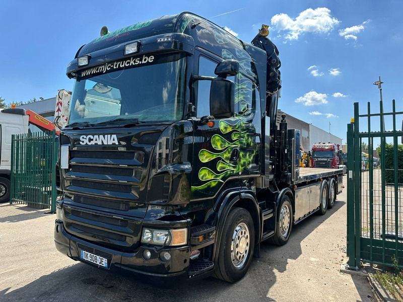 Scania R620 8x2 PRITSCHE + KRAN HIAB 800 EP-5 HIPRO - RETARDER - LIFT/STEERING AXLE - HIGHLINE SLEEPER - LEATHER - ALCOA - Camião de caixa aberta/ Plataforma, Camião grua: foto 4 Scania R620 8x2 PRITSCHE + KRAN HIAB 800 EP-5 HIPRO - RETARDER - LIFT/STEERING AXLE - HIGHLINE SLEEPER - LEATHER - ALCOA - Camião de caixa aberta/ Plataforma, Camião grua: foto 4